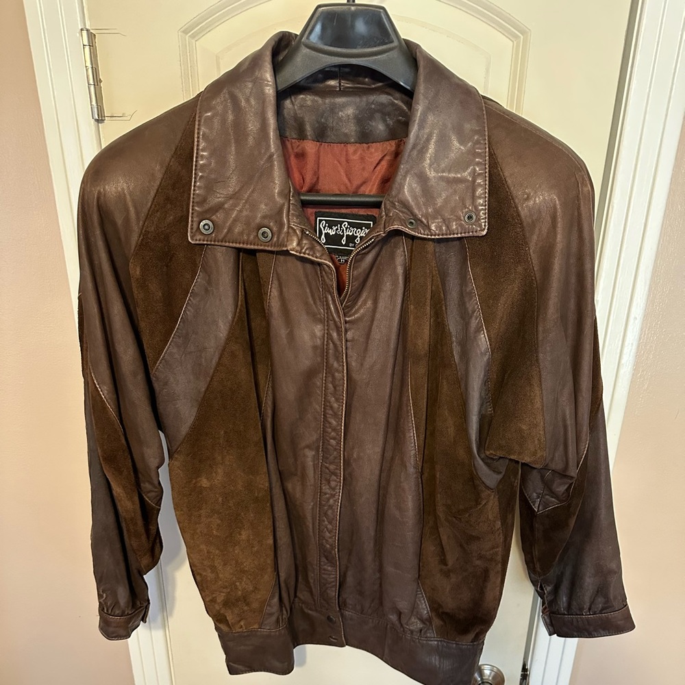 Vintage 80s gino di giorgio comit womens brown leather jacket medium